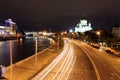 Beautiful Night View Cathedral of Jesus Christ the Saviour and M Royalty Free Stock Photo