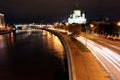 Beautiful Night View Cathedral of Jesus Christ the Saviour and M