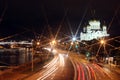 Beautiful Night View Cathedral of Jesus Christ the Saviour and M