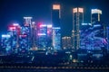 Beautiful night view of central business district city skyline Chongqing,China