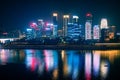 Beautiful night view of central business district city skyline Chongqing,China Royalty Free Stock Photo