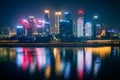 Beautiful night view of central business district city skyline Chongqing,China Royalty Free Stock Photo