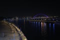 Niught view of Dubai Canal, Water Canal in Downtown with reflection, Dubai, United Arab Emirates Royalty Free Stock Photo