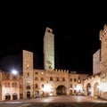 Beautiful night view of famous Piazza del Duomo in San Gimignano Royalty Free Stock Photo