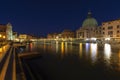 Beautiful Night view of Grand canal Venice Italy Royalty Free Stock Photo