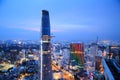 Beautiful night view of Ho Chi Minh cityscape SaiGon, VietNam Royalty Free Stock Photo