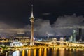 Famous traveling Macau Tower in macao. Royalty Free Stock Photo