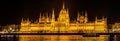 Hungarian Parliament Building panorama Royalty Free Stock Photo