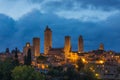 Beautiful night view of the medieval town San Gimignano Royalty Free Stock Photo