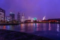 night view of MinatoMirai in Yokohama City, Kanagawa Prefecture, Japan, panorama Royalty Free Stock Photo