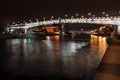 Beautiful Night View Moskva river with Patriarch Bridge in the s