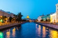 Night view of Moyka River, Saint Petersburg, Russia Royalty Free Stock Photo