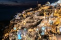 Beautiful Night View at Oia village in Santorini island, Greece Royalty Free Stock Photo