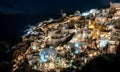 Beautiful Night View at Oia village in Santorini island, Greece Royalty Free Stock Photo