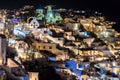 Beautiful Night View at Oia village in Santorini island, Greece Royalty Free Stock Photo