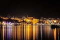 Beautiful night view of the Port of Mahon, on the island of Menorca, Balearic Islands, Spain