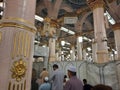 Beautiful night view of Rawdah in Masjid Al Nabawi, Madinah.