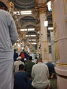 Beautiful night view of Rawdah in Masjid Al Nabawi, Madinah.