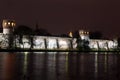 Beautiful night view of Russian orthodox churches in Novodevichy Convent monastery, Moscow, Russia, UNESCO world heritage site Royalty Free Stock Photo