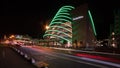 Beautiful night view scene Dublin city center old town Ireland city scape reflection river Liffey Royalty Free Stock Photo