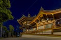 Night view of the Shinobazunoike Bentendo Temple, Ueno Park, Tokyo, Japan