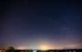 Beautiful Nightscape with a Part of the Milky Way, Mazzarino, Caltanissetta, Sicily, Italy, Europe