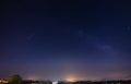 Beautiful Nightscape with a Part of the Milky Way, Mazzarino, Caltanissetta, Sicily, Italy, Europe