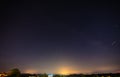 Beautiful Nightscape with a Part of the Milky Way, Mazzarino, Caltanissetta, Sicily, Italy, Europe