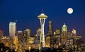 Beautiful nightview of seattle from kerry park Royalty Free Stock Photo