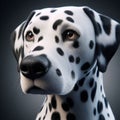 beautiful and noble Dalmatian dog, in a close-up pose on display generated by artificial intelligence