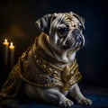 Beautiful noble purebred dog posing in a vintage interior