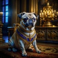 Beautiful noble purebred dog posing in a vintage interior