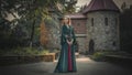 Beautiful noble young lady in a medieval dress