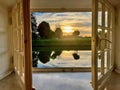 sunset out of a castles window