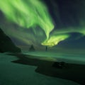 This beautiful northern lights or aurora borealis in Iceland was taken at around Reynisdrangar near VÃÂ­k ÃÂ­ MÃÂ½rdal