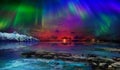 Beautiful northern lights of the northern part of the planet