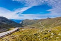 Beautiful Norway road landscape on high mountains. Royalty Free Stock Photo