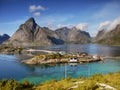 Norway Lofoten Fjord, Arctic Mountains Landscape Royalty Free Stock Photo