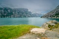 Beautiful Norwegian fjord panorama by the coast of Lysefjord, Norway Royalty Free Stock Photo