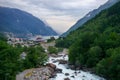 Beautiful norwegian landscape with fjord in Odda Royalty Free Stock Photo