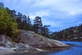 Beautiful Norwegian landscape with rocky coast Royalty Free Stock Photo