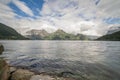 Beautiful Norwegian landscape. view of the fjords. Norway ideal fjord reflection in clear water. selective focus Royalty Free Stock Photo