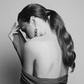 Beautiful nude women back. monochrome portrait