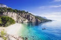 Beautiful Nugal beach near Makarska town, Dalmatia, Croatia. Makarska riviera Royalty Free Stock Photo