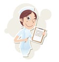 Beautiful nurse with clipboard