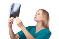 Beautiful nurse holding x-ray Royalty Free Stock Photo