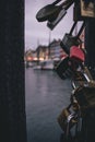 Lock on a bridge in Nyhavn Copenhagen, Denmark