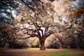 Beautiful oak tree with Spanish moss Royalty Free Stock Photo