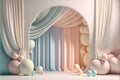 Beautiful object modern abstract stage background with colorful pastel