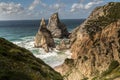 Beautiful Ocean Beach at sunset Praia da Ursa, Portugal